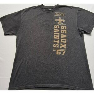 New Orleans Saints NFL Apperal men's gray Geaux Saints graphic t-sihrt sz. XL